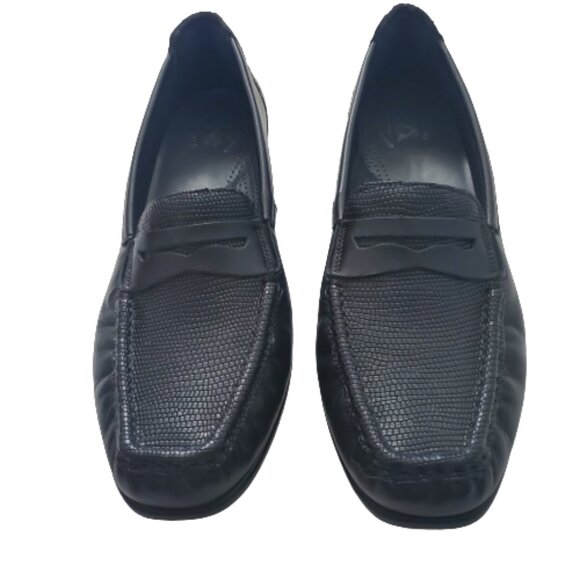 SAS Women's Penny J Comfort Footbed Slip-On Moccasin Penny Loafer Black Size 9½N - Picture 2 of 16
